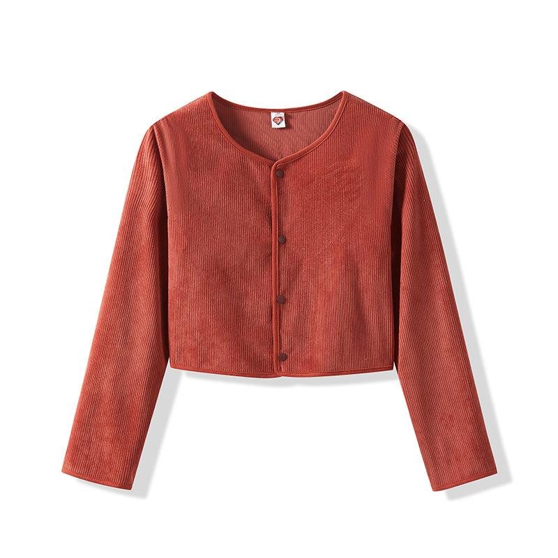 

Женский короткий новый жилет с длинными рукавами и воротником-стойкой, универсальный, свободный, из вельвета, мать-девочка XXXL