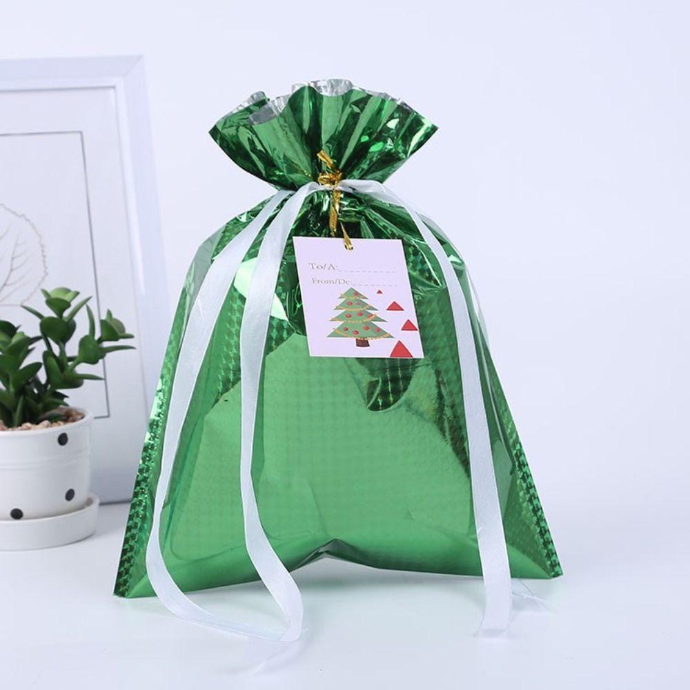 5Pcs Drawstring Christmas Candy Bags Large Candy Cookie Packaging Bag 2024 Gift Bag