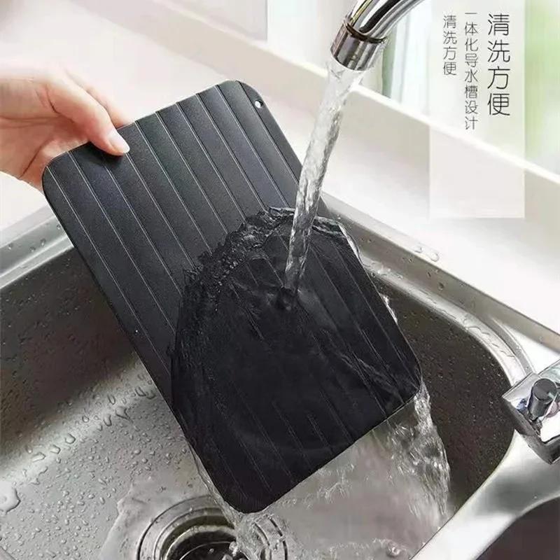 Fast Defrost Tray Fast Thaw Frozen Food Meat Fruit Quick Defrosting Plate Board Defrost Tray Thaw Master Home Kitchen Gadgets