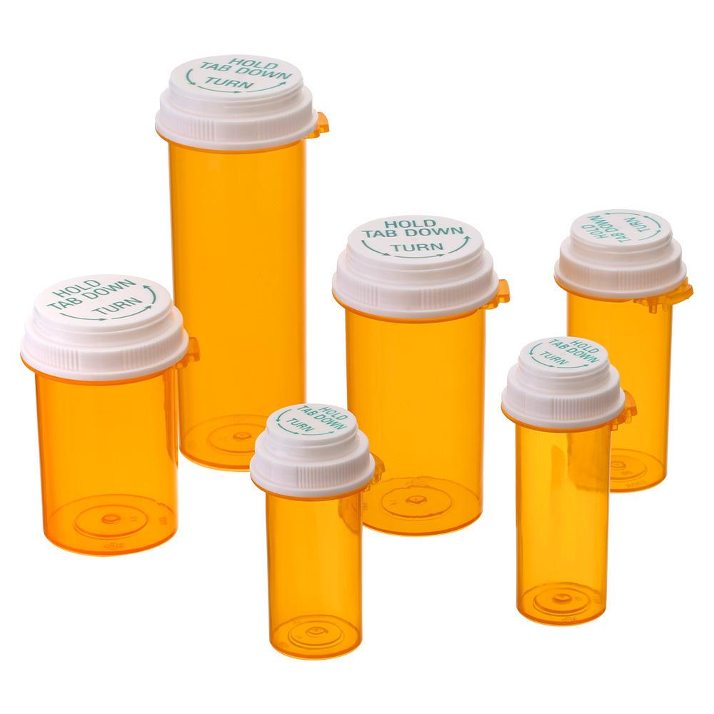 Children's Safety Seal Thumb Press Bottle, Food Grade PP Plastic, Small Square Medicine Storage