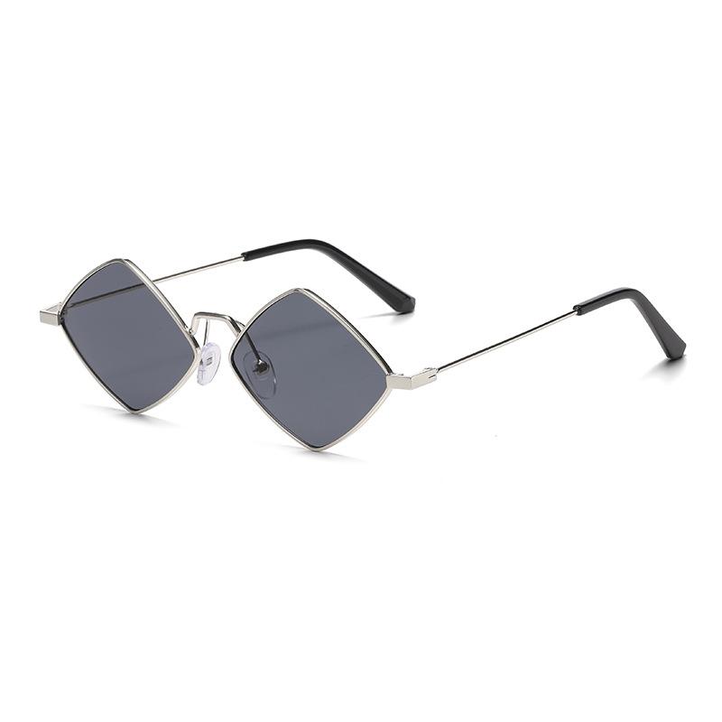 Non-polarized Retro Trendy Irregular Small Frame Rhombus for Metal Frame Women Men Sunglasses Travel Beach Women Sun Glasses