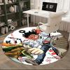 1pc Anime Cartoon Design Round Carpet  Office Chair Mat, NonSlip Rug for Home Decor, Living Room