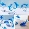 Dolphin Statue Clear Vivid Colorful Lovely Small Animal Glass Miniature Home Decoration