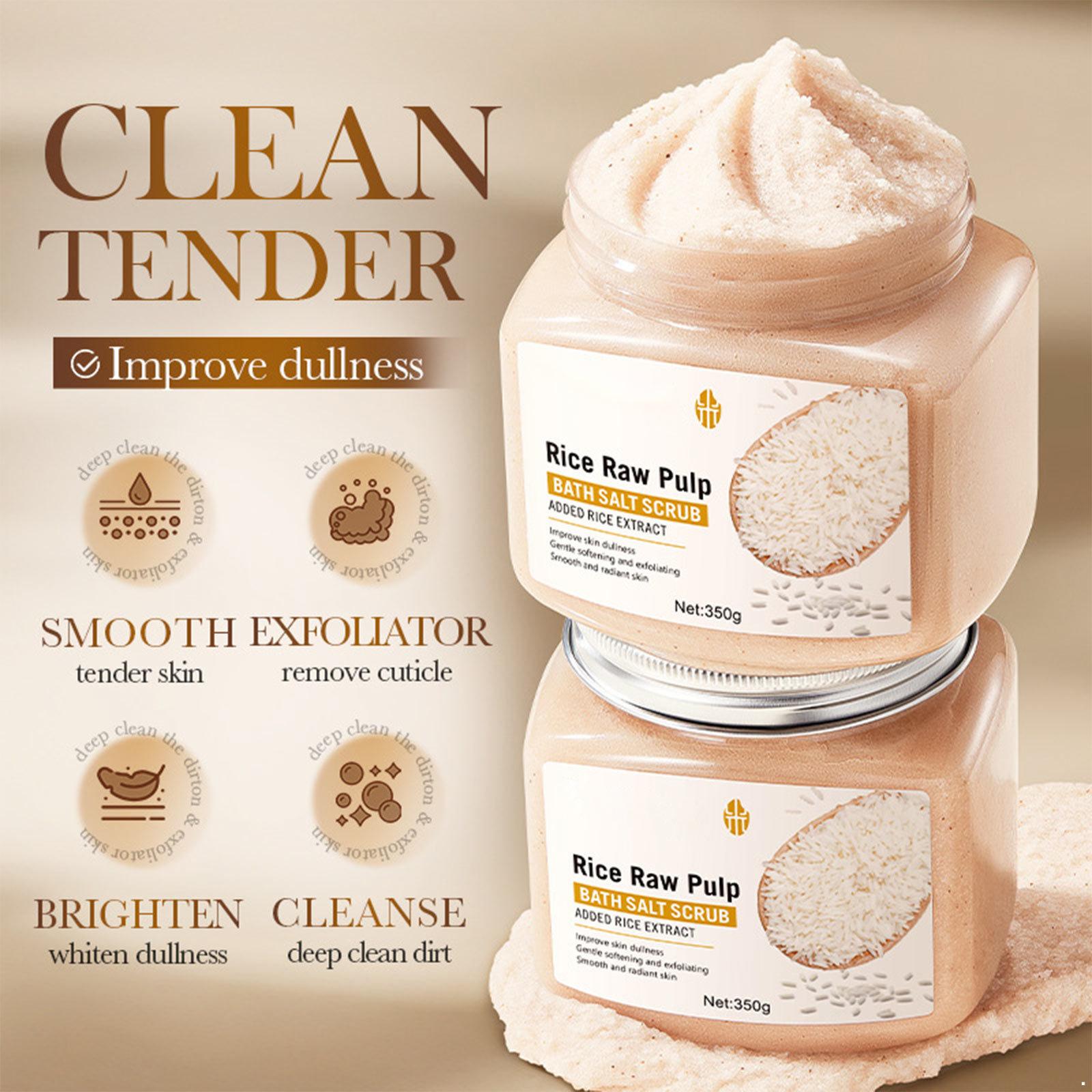 

1Pc 350g Body Exfoliator with Rice Pulp Extract, for Deep Cleansing and Smoothing Skin, Daily Bath Scrub One Size