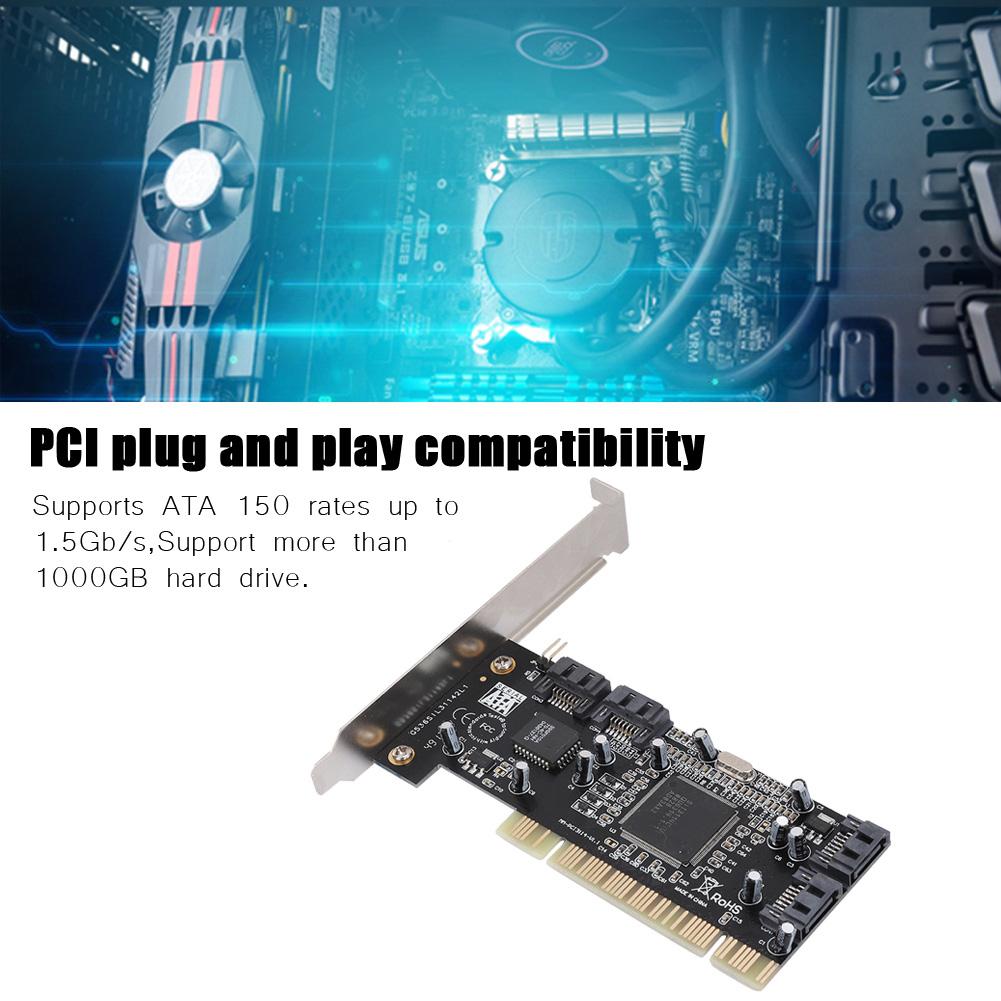 PCI 16X auf 4 Port SATA Riser Karte 5Gbps Sil3114 Master SATA PCI 4 Port Erweiterungskarte