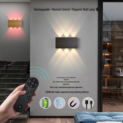 Rechargeable LED Magnetic Wall Lamp with Touch Dimming & Remote Control for Bedroom, Bedside, or Hallway