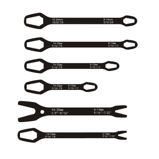 Universal Double Ended Wrench Automotive Bicycle Maintenance Plumbing Wrench 8-22mm Self-Tightening Adjustable Spanner