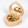 Creative Heart Shaped With Mirror Music Box Handmade  Wooden Music Box Home Decoration Ornament Birthday Gift Christmas ZG120