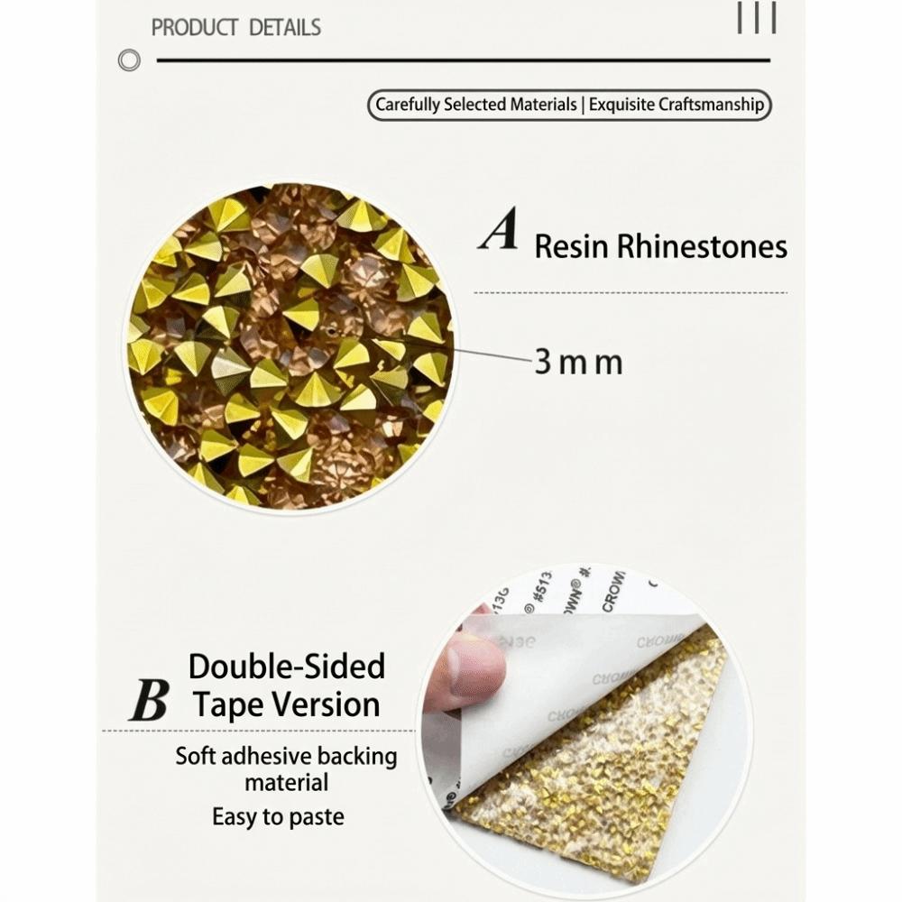 Self Adhesive Resin Rhinestone Sparkling Colorful Rhinestone Sticker Shiny DIY Decorative Crystal Sticker Phone Decor
