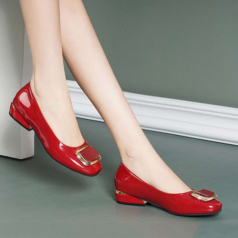 Super Soft Sole Single Shoes Women's Low Heel Thick Heel Small Leather Shoes Spring and Summer New High-quality Soft Leather Shallow Mouth Low-top C