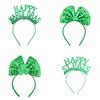 St. Patricks Day Hair Band Bow Tie Shamrock Green Irish Headband Girl Party Gift