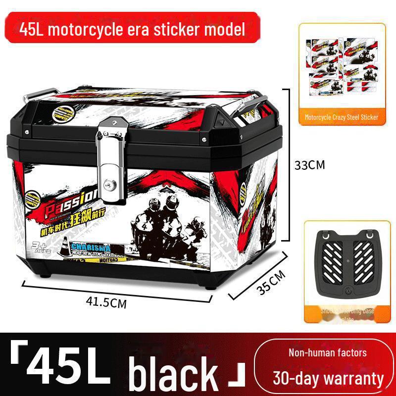 Universal Waterproof Motorcycle and Electric Scooter Trunk: Large Capacity Tail Box for Storage and Takeout