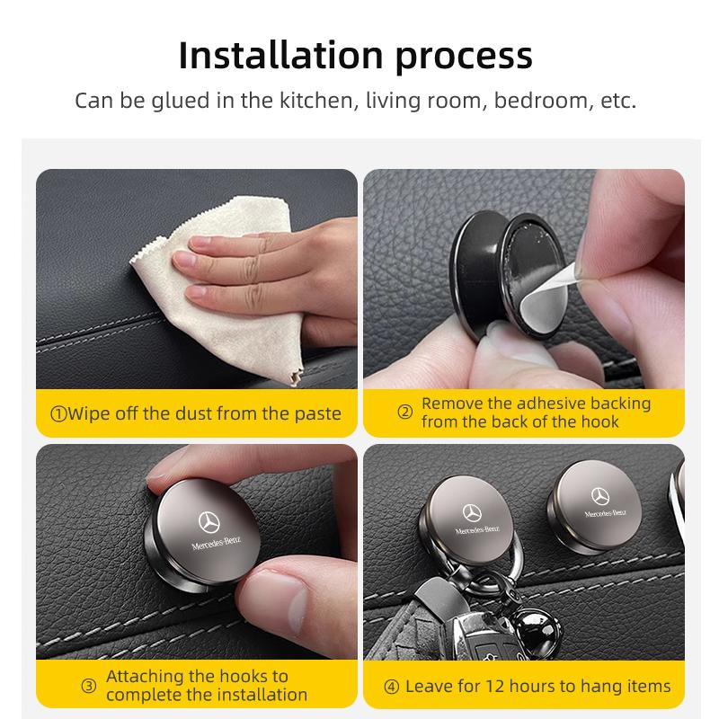 Car Mini Storage Hook Hidden Circular Fastener Keychain Clip For Mercedes Benz AMG A C E S G Class W201 W210 W108 W204 W205 W203 QI1