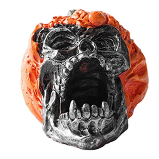 Yousheng Skeleton Pumpkin Ornaments, Resin Durable Halloween Decorations, Retro Dark Style Table Decor, for Party Window