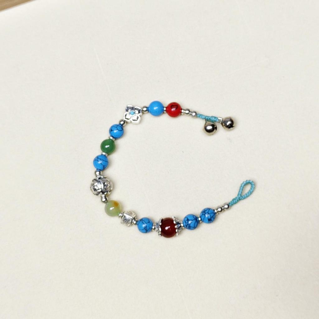 Vintage Tibetan Woven Bracelet with Ethnic Bells