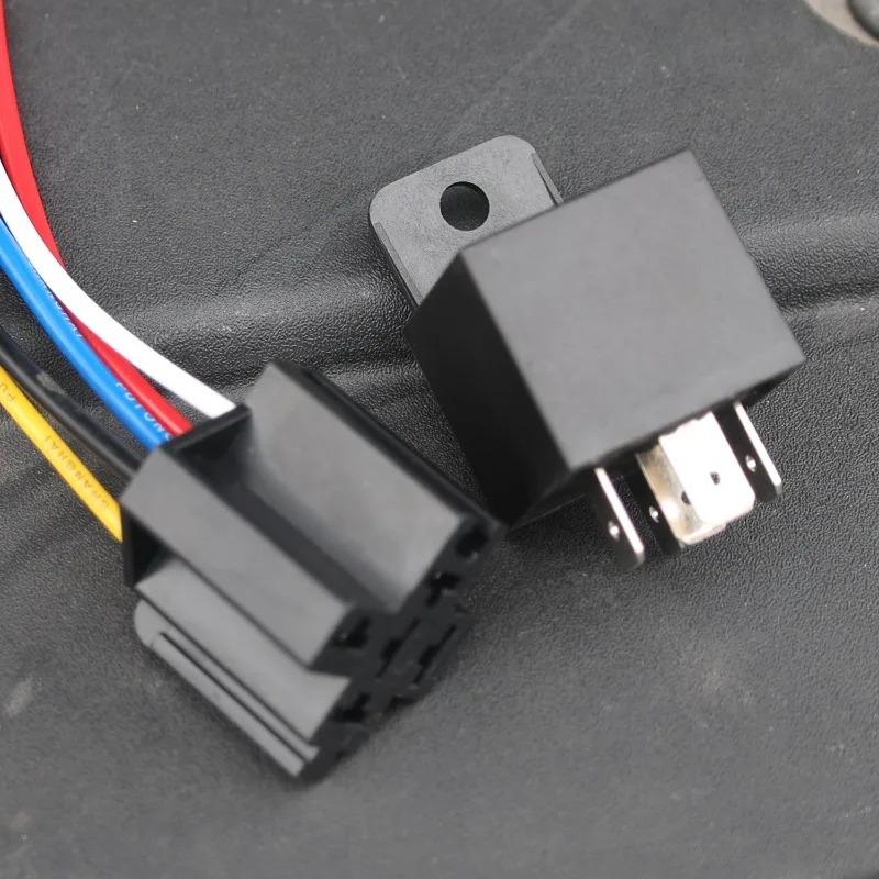 12V 5pin 40A Car Relay with SPDT Harness Sockets Color-Labeled Wires for Automotive Truck Van Motorcycle Boat Relay Harness