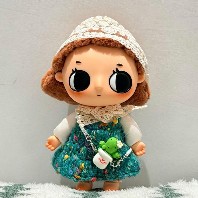 15cm BJD Doll Outfit Set Green Knit Skirt With Hat Charm Nyota Tiny Moment Series