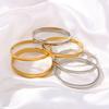 Stainless Steel Bangle Gold Color Sleek Openable Bracelets For Women 4mm 6mm Hand Accessory