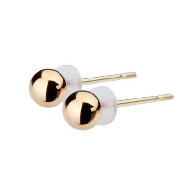 LOKUMI Made In K18 5 Sizes X 3 Colors To Choose Round Extra Pink Nickel Earrings, Japan, 18K, Post, From, K18, Hypoallergenic, Ball, Women's, Men's,