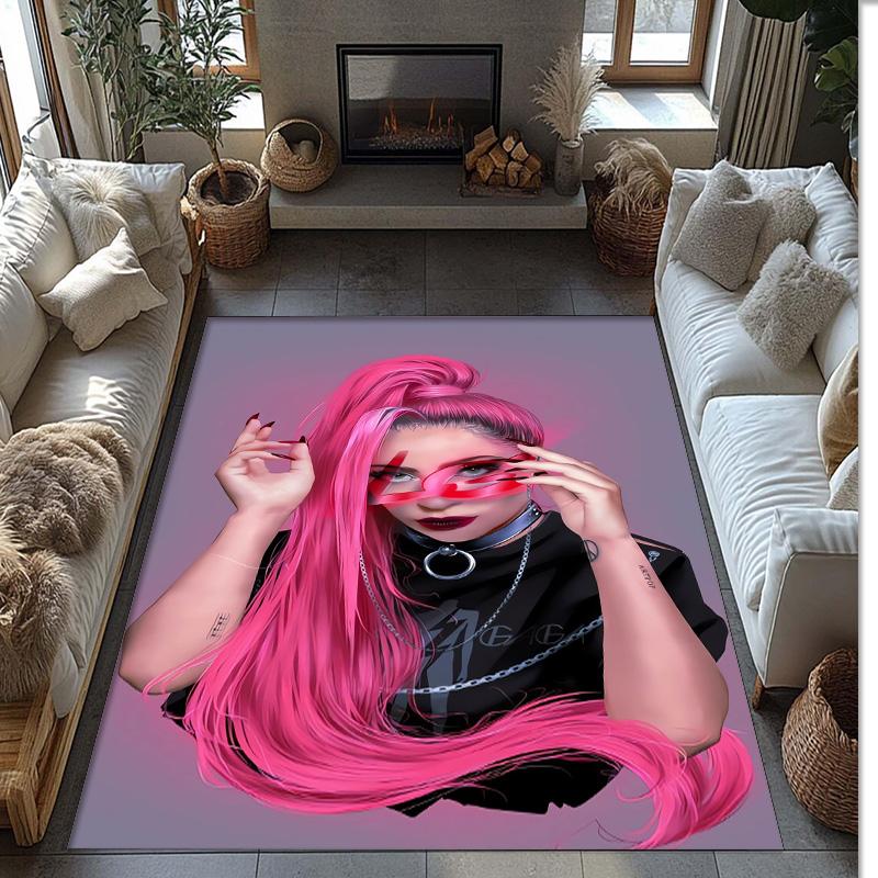 Soft Crystal Velvet Floor Rug,Lady Gaga Anti Slip Decorative Carpet, Plush Area Mat For Indoor Home Decoration