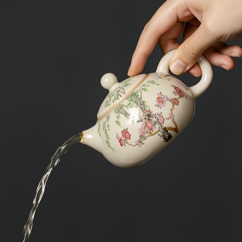 180ml Ru Kiln Ceramic Teapot Swallow Xishi Teapot Exquisite Tea Pot Can Raise Tea Ceremony Household Tea Maker Kungfu Tea Set