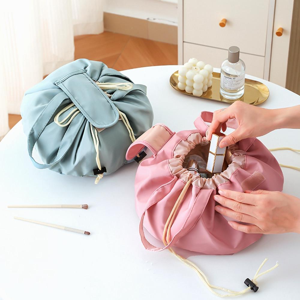 Large Capacity Drawstring Makeup Bag Portable Wear-Resistant Travel Toiletry Organizer for Travel Daily Use