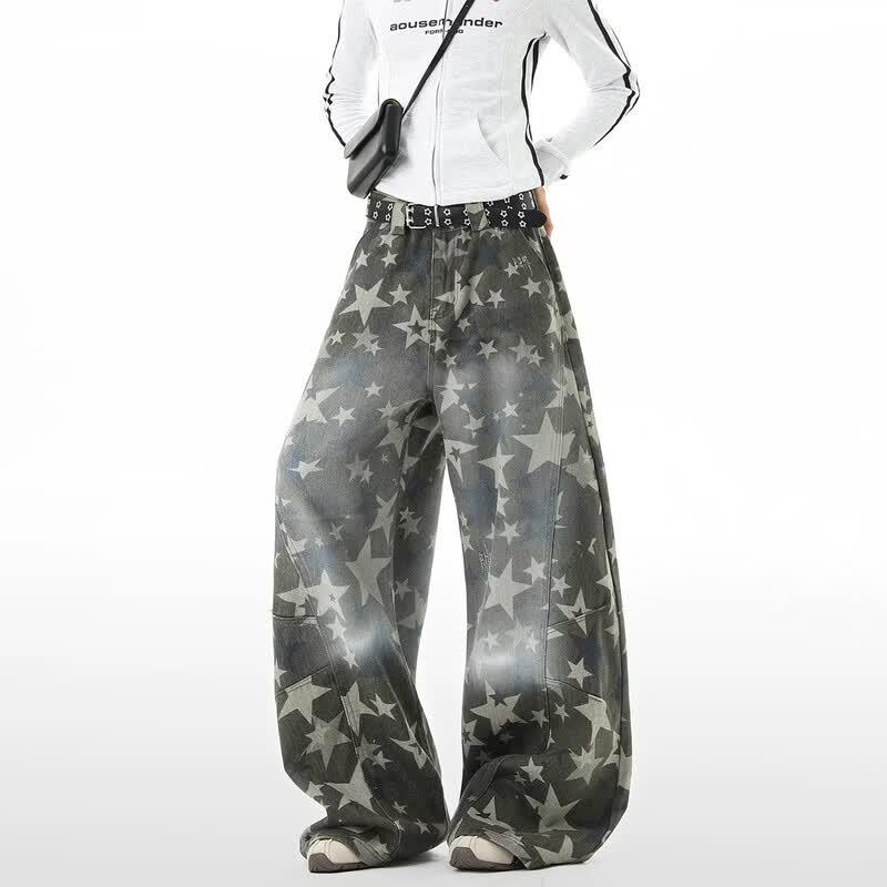 BWKA American Retro Star Print Jeans XL