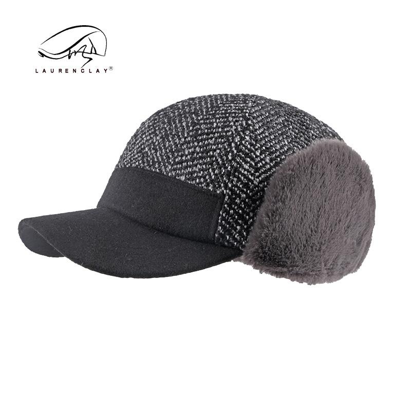Hat women's autumn and winter new velvet ear protector warm baseball cap men's casual versatile cap woolen hat universal