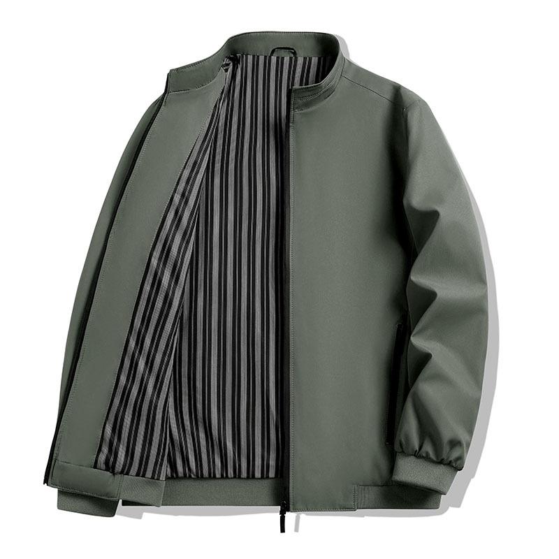 

Men s Stand-Up Collar Casual Jacket - 2025 Spring/Autumn Loose Fit Solid Color Versatile Outerwear Medium