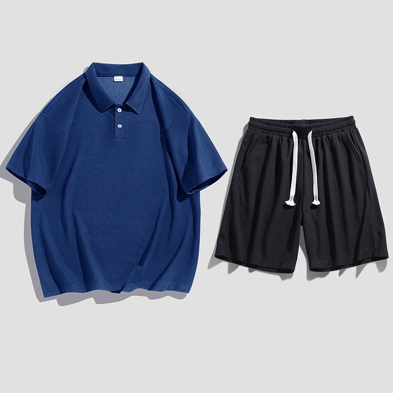 Pánské tričko ležérní sportovní souprava POLO trička a šortky 8XL