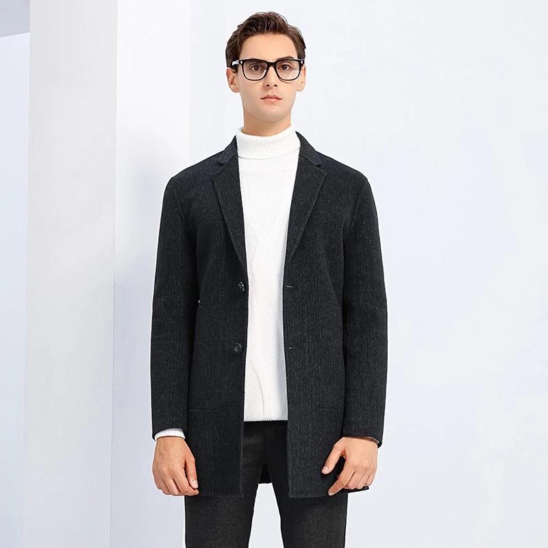 

Yiliteng Men s Wool Blend Mid-Length Lapel Overcoat XL (180cm)