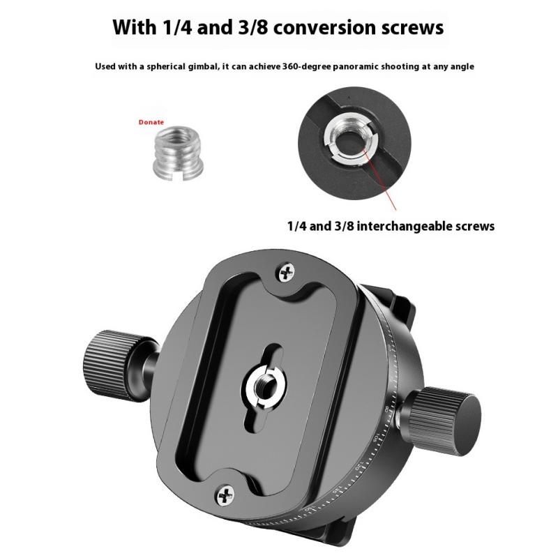 Qj-08/Qj-08S 360° Panoramic Rotating Quick Release Plate Clamp Tripod Head Universal Camera Photography Quick Release Base
