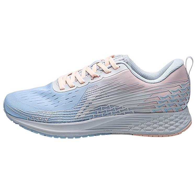 New LiNing Red Hare 4 Cushioned Abrasion Resistant Slip Resistant Low Top Running Shoes Women's Blue Pink ARBP046-16