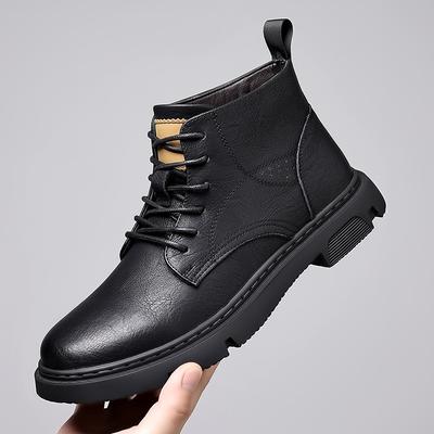2025 ventes directes automne et hiver nouvelles bottes Martin pour hommes tendance polyvalente bottines décontractées style britannique bottes pour hommes épaissies