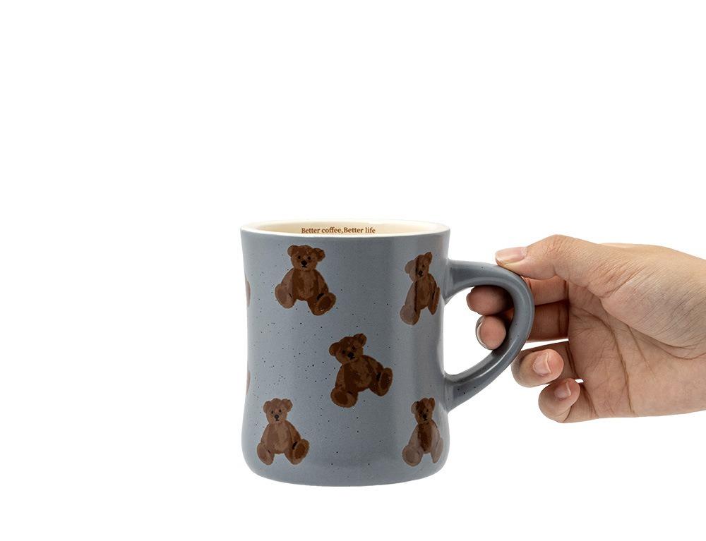 1PC Cartoon Cute Bear Cup Creative Ceramic Mug Household Tea Cup Coffee Breakfast Cup Household Goods
