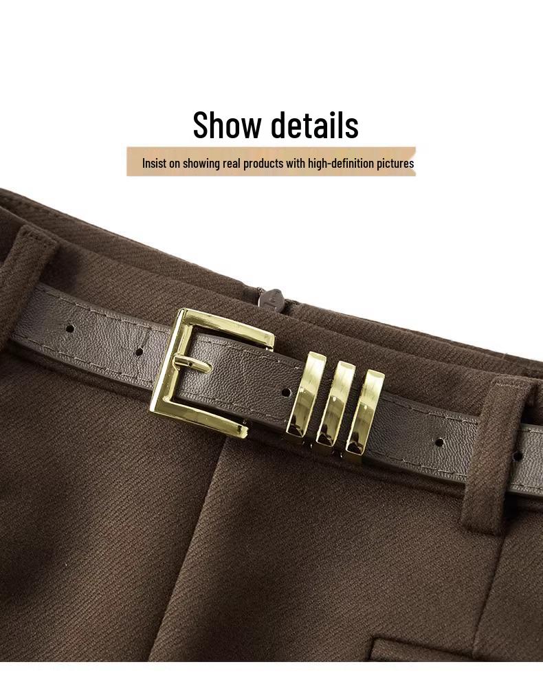 Women's Angora Red Tweed A-Line Midi Skirt - 2024 Autumn/Winter Fashion, High-End Mid-Length Straight Sheath Skirt