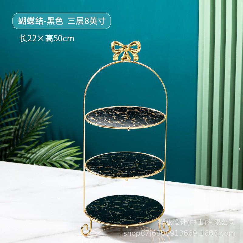 Multi-Tier Glass Dessert Stand Afternoon Tea Cake Serving 8/10 Inch 2-3 Layer Snack Display Rack Minimalist Luxury Style