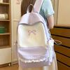 Schoolbag Girls Simple Bow Lace School Bag Color Matching Campus Large Capacity Commuter Backpack Class Backpack