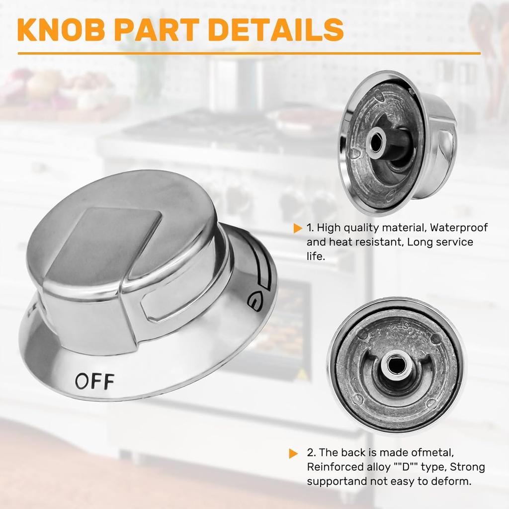 318569904 Cooktop Burner Control Knob, Replacement Knobs Compatible With Frigidaire Electrolux Range Burner Stove Knob Replaces 3514026, AP5809436,