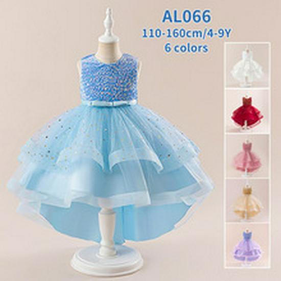 Embroidered Swallowtail Bow Dress with Flutter Sleeves for Flower Girls