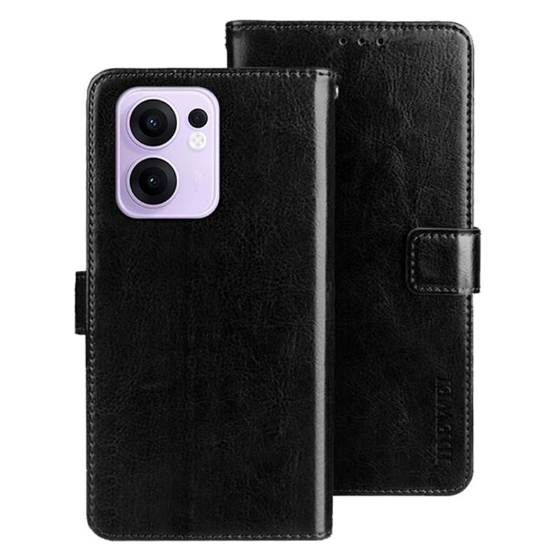 For Oppo Reno13 F 5G Stand Case Crazy Horse Texture Leather Phone Cover
