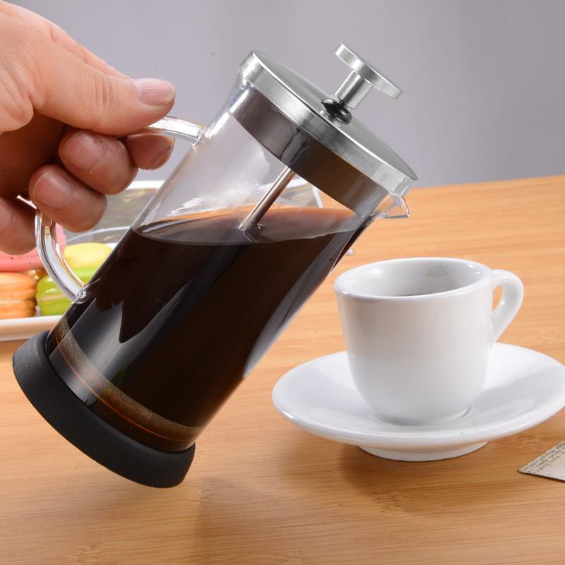 High Borosilicate Glass French Press Coffee & Tea Maker with Steel Lid 350ml