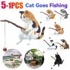 1-5PCS Fishing Cat Aquariums Decorations Fishtanks Hangable Decors Landscape AquaticPet Fishtank Ornament Desktop Accessories