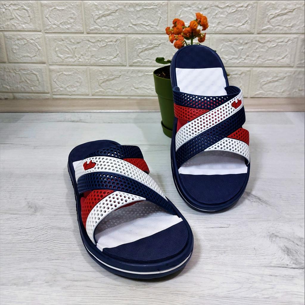 Papuci pentru bărbați Calx 2834-2888, albastru marin, cu talpă de masaj