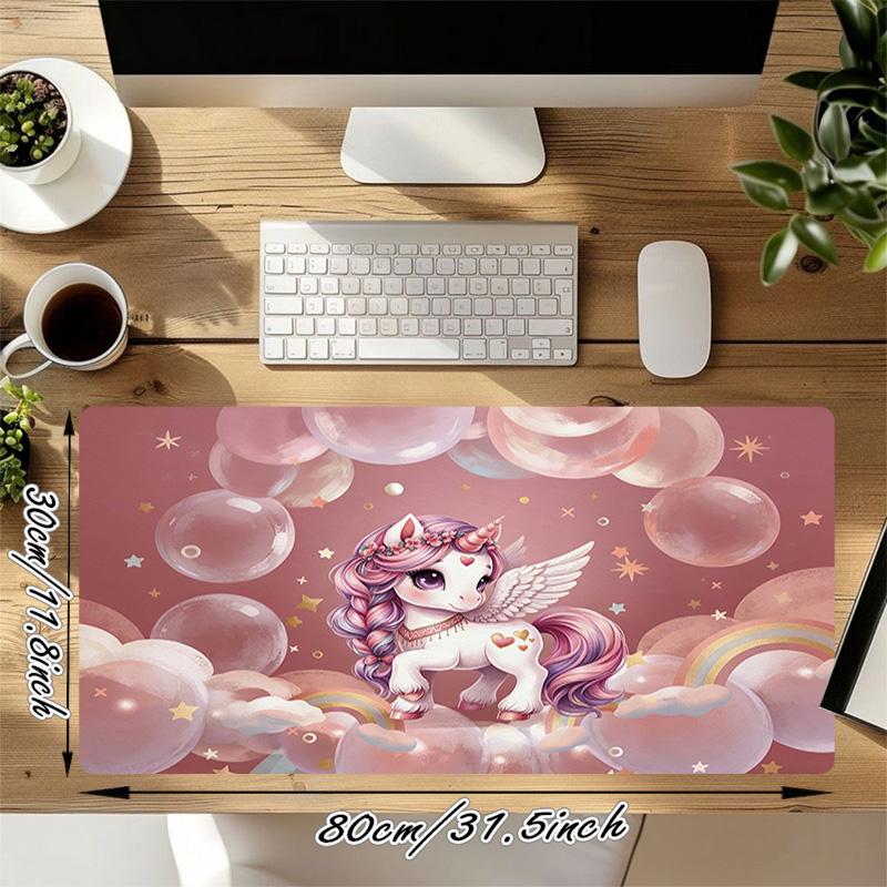 Unicorn Fantasy Xl Gaming Mouse Pad Nonslip Rubber Base Stitched Edge Waterproof Desk Mat For Pc Laptop Gamer Office Computer Accessories C927677