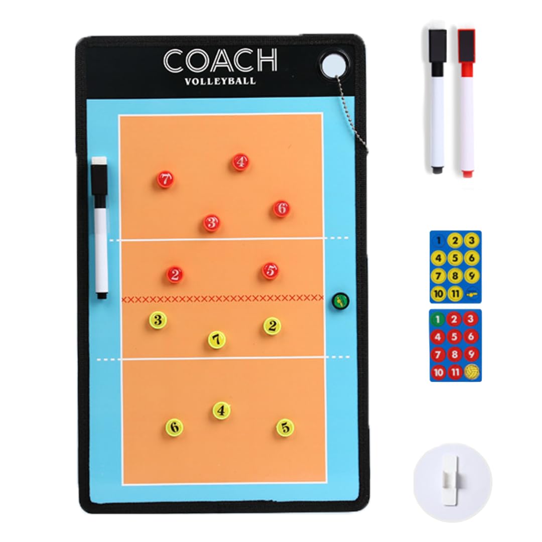 moire imports Volleyball Strategy Board, Coaching Board, Magnetic, Double-Sided, Full Court/Half Court (for Volleyball)