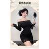 Domila's New Erotic Pure Lust Style Lace Temperament One-word Shoulder Dress Women's Sexy Tight Hip Skirt