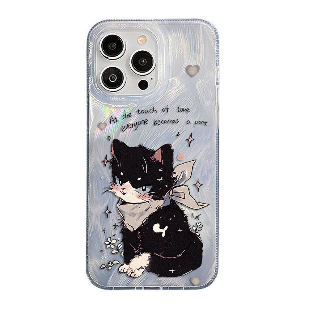 IMD Feather Yarn Naughty Kitten Suitable for iPhone17promax Apple 16 Mobile Phone Case 14/15 Large Hole 17