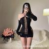 Live streaming host sexy babes knitted neck off shoulder cross hollowed out careful machine hip wrap dress sweater qqny