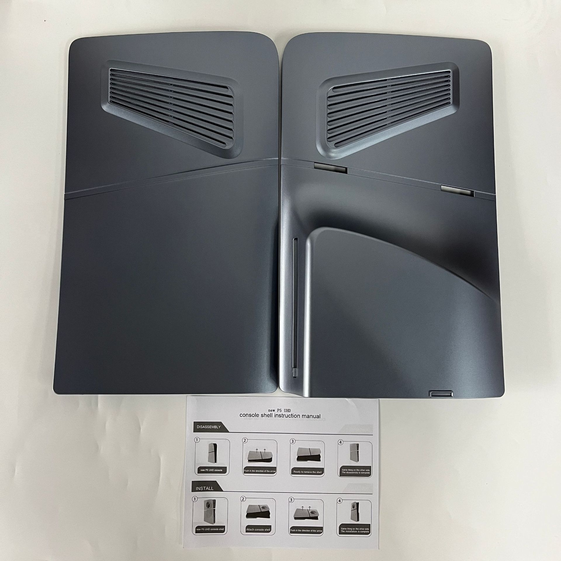 

Лицевая панель PS5 для PS5 Slim Edition Новые лицевые панели PS5 Slim, сменные панели, корпус для PS5 Slim 35.7*21.6cm серый